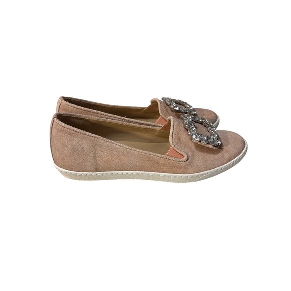 Sesto Meucci Womens Suede 6.5 Slip-On Loafers With Crystal Embellishment - Picture 5 of 9